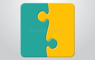 Due pezzi di puzzle uniti